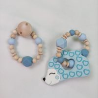 Set Beißring – Schnullerkette hellblau