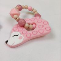 Set Beißring – Schnullerkette rosa