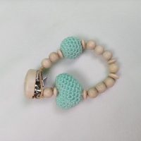 Schnullerkette Herz mint