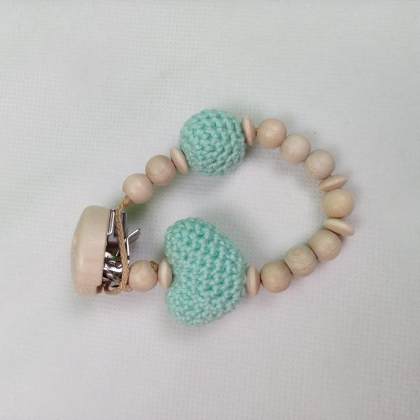 Schnullerkette Herz mint – Bild 3