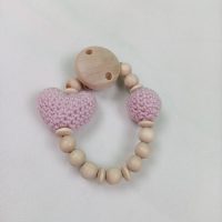 Schnullerkette Herz rosa