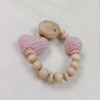 Schnullerkette Herz rosa