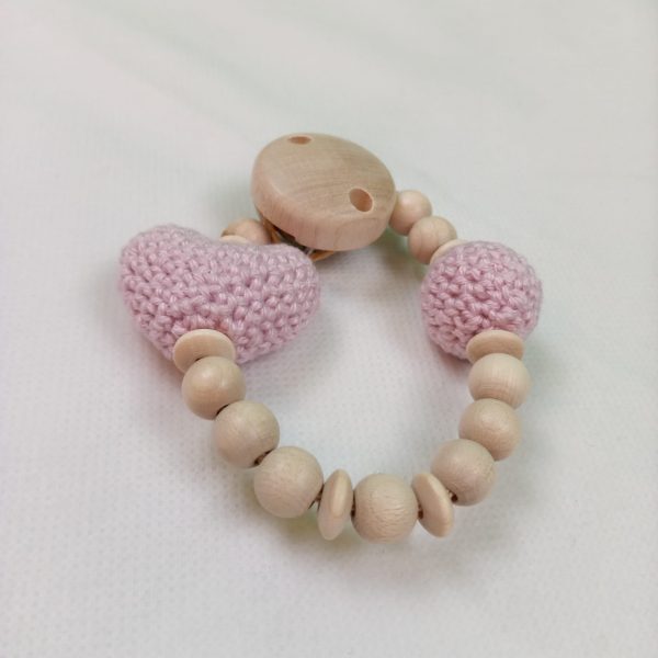 Schnullerkette Herz rosa – Bild 2